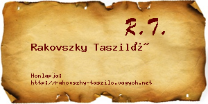 Rakovszky Tasziló névjegykártya